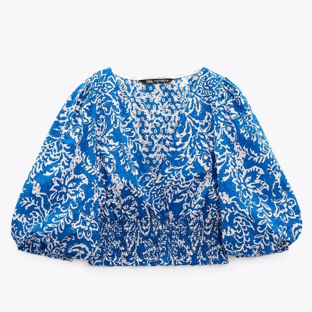 Zara Puff Sleeve Cropped Top